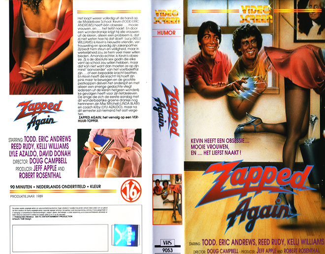 ZAPPED AGAIN  DUTCH VHS COVER, VHS COVERS, HIGH RES VHS COVER SCANS